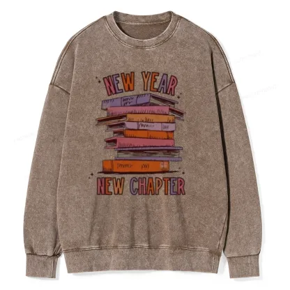 Pagewings New Year New Chapter Unisex Washed Sweatshirt