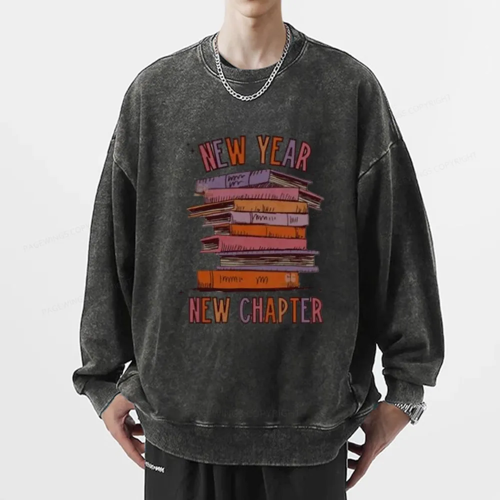 Pagewings New Year New Chapter Unisex Washed Sweatshirt