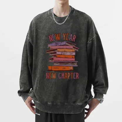 Pagewings New Year New Chapter Unisex Washed Sweatshirt