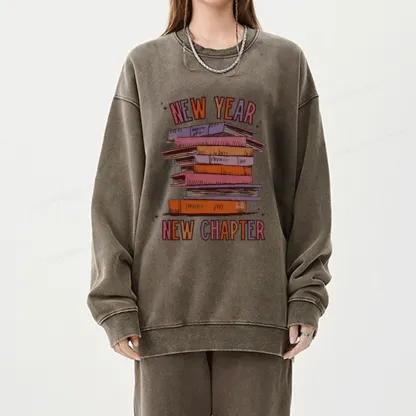 Pagewings New Year New Chapter Unisex Washed Sweatshirt