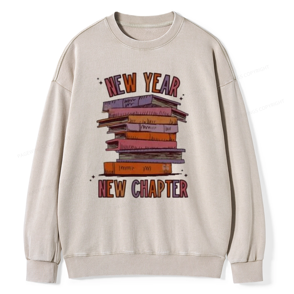 Pagewings New Year New Chapter Unisex Washed Sweatshirt