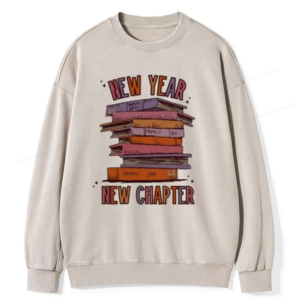 Pagewings New Year New Chapter Unisex Washed Sweatshirt