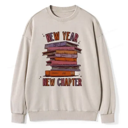 Pagewings New Year New Chapter Unisex Washed Sweatshirt