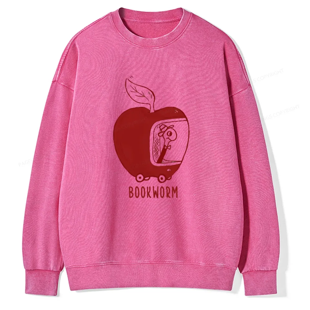 Pagewings Worm Driving Car Unisex Washed Sweatshirt