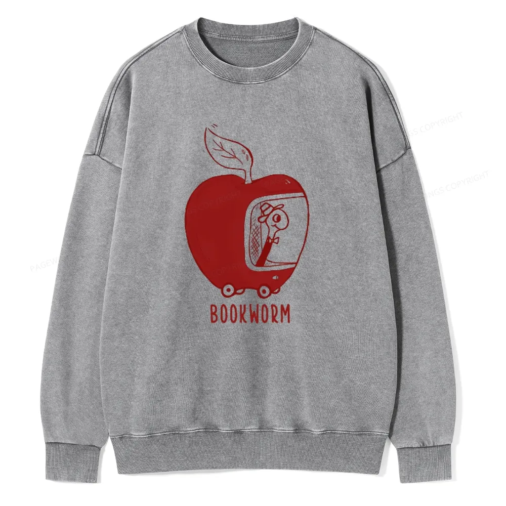 Pagewings Worm Driving Car Unisex Washed Sweatshirt