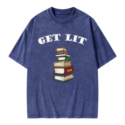 Pagewings Get Lit Unisex Washed T-shirt