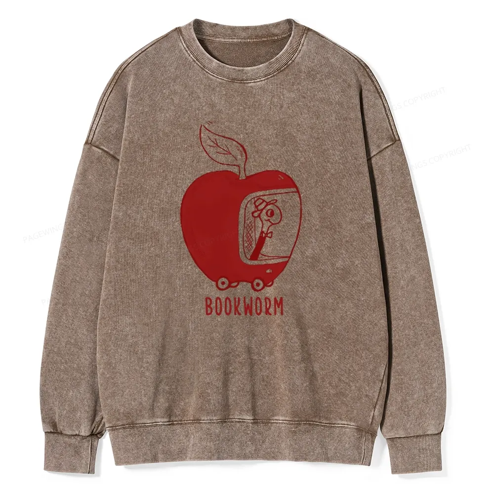 Pagewings Worm Driving Car Unisex Washed Sweatshirt