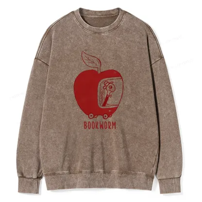 Pagewings Worm Driving Car Unisex Washed Sweatshirt