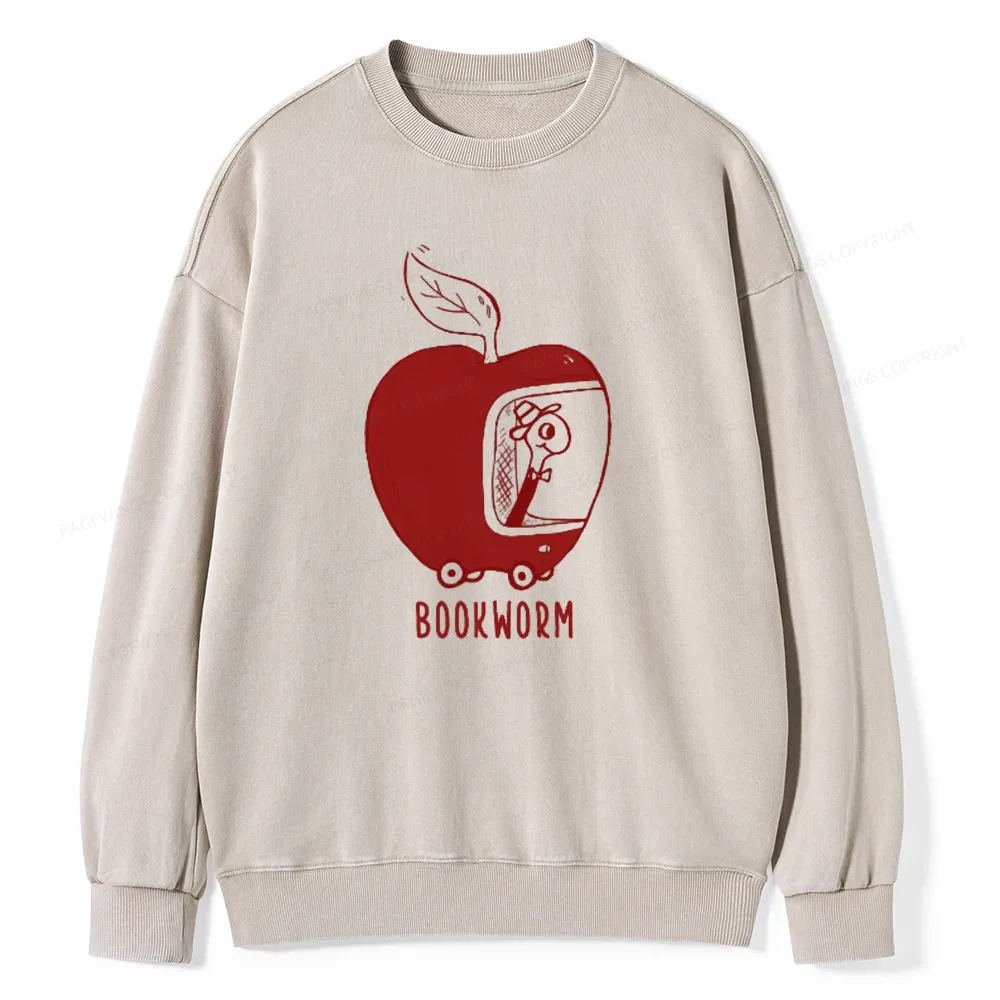 Pagewings Worm Driving Car Unisex Washed Sweatshirt