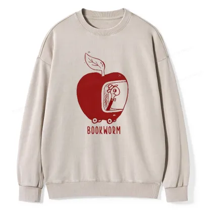 Pagewings Worm Driving Car Unisex Washed Sweatshirt