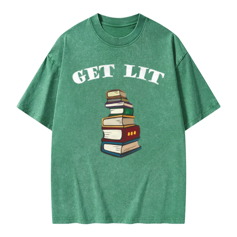 Pagewings Get Lit Unisex Washed T-shirt