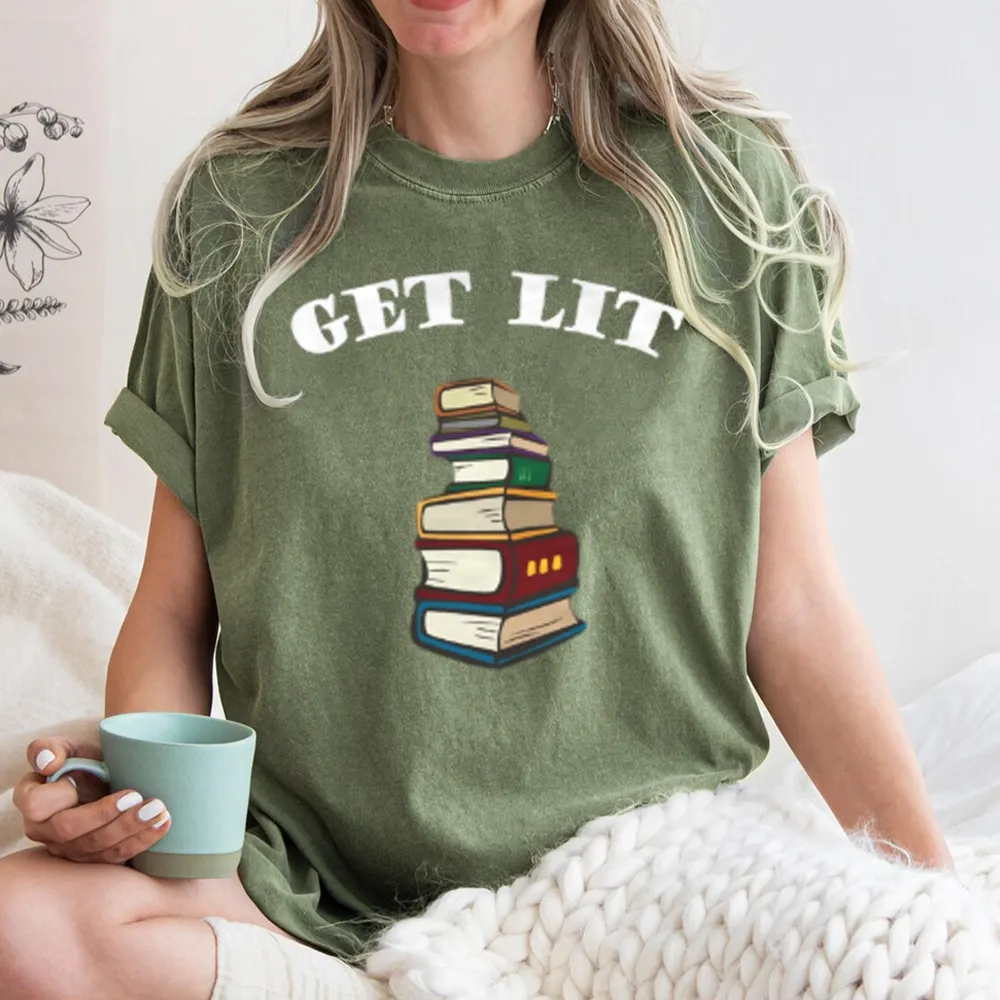 Pagewings Get Lit Unisex Washed T-shirt