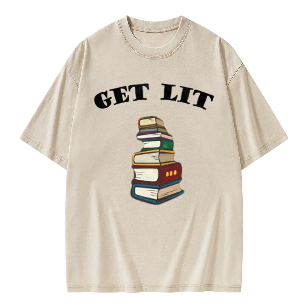 Pagewings Get Lit Unisex Washed T-shirt