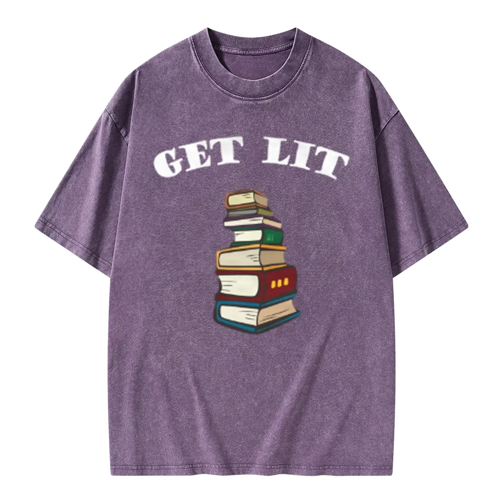 Pagewings Get Lit Unisex Washed T-shirt