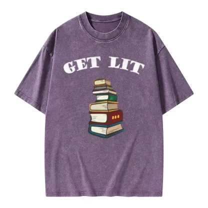 Pagewings Get Lit Unisex Washed T-shirt