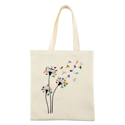 Pagewings Cute Dandelion Books Flower Fly Tote Bag
