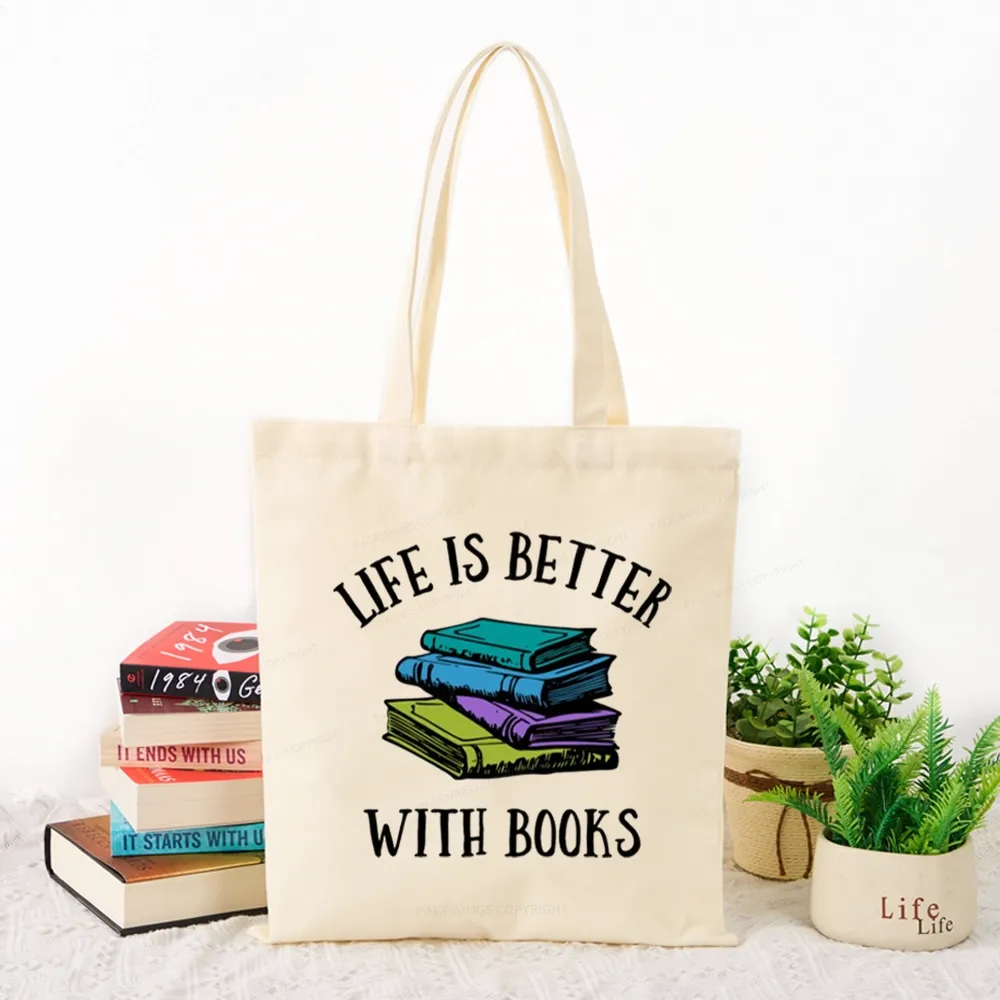 Pagewings Life's Better With Books Tote Bag