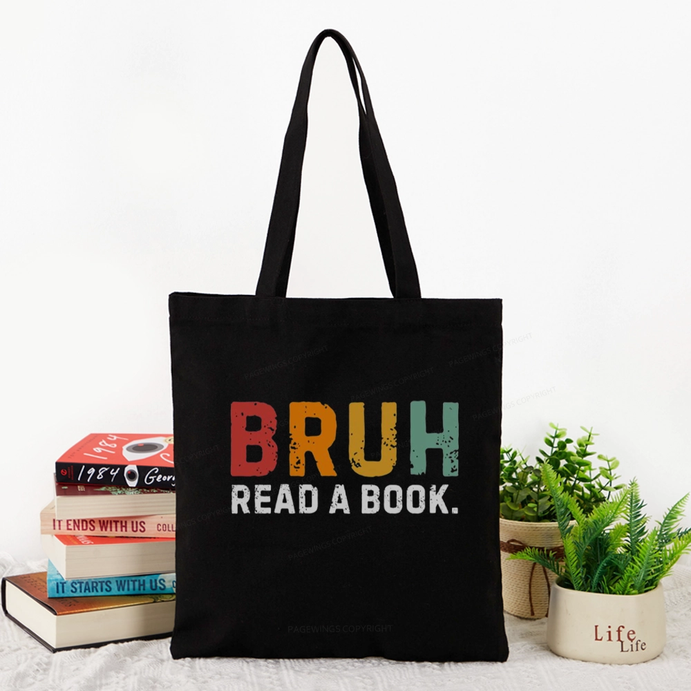 Pagewings Read A Book Bruh Tote Bag