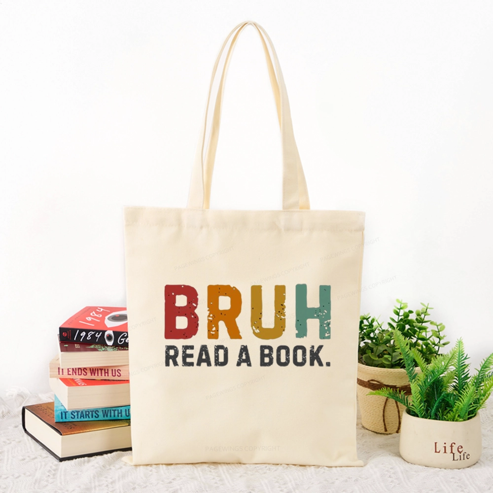 Pagewings Read A Book Bruh Tote Bag