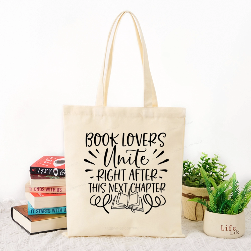 Pagewings Book Lovers Unite Tote Bag