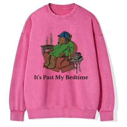 Pagewings It's Past My Bedtime Unisex Washed Sweatshirt