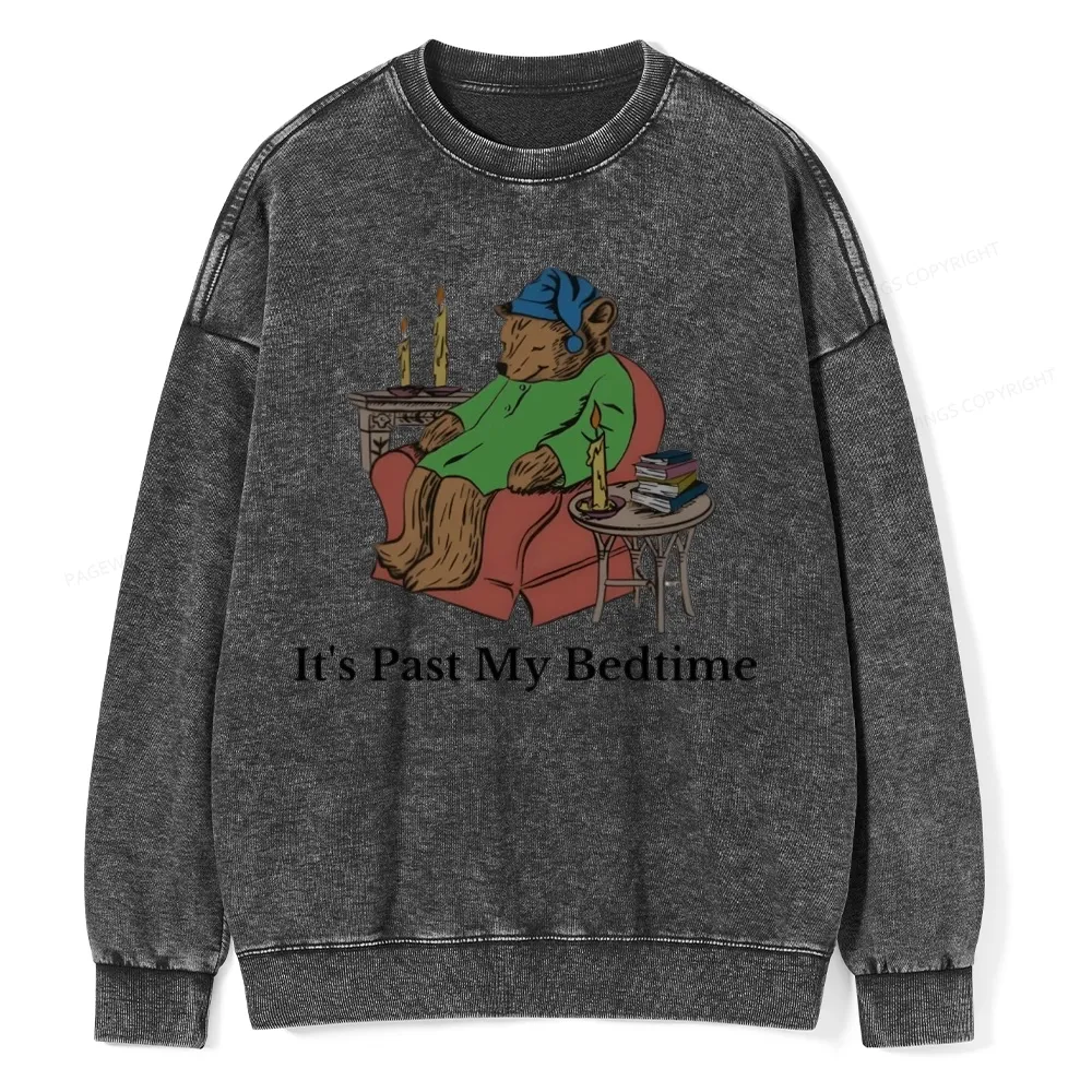 Pagewings It's Past My Bedtime Unisex Washed Sweatshirt
