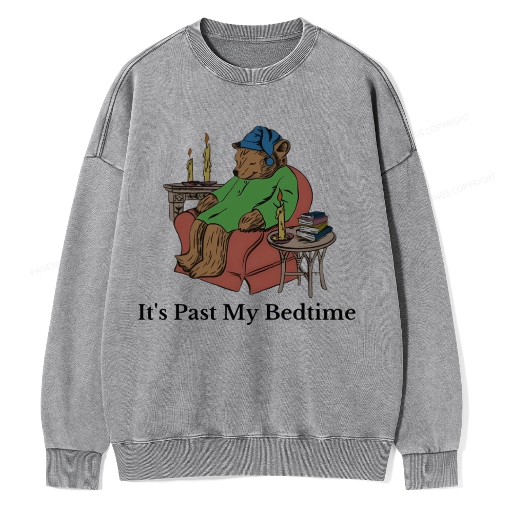 Pagewings It's Past My Bedtime Unisex Washed Sweatshirt
