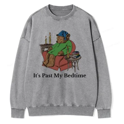 Pagewings It's Past My Bedtime Unisex Washed Sweatshirt