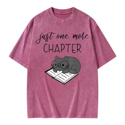 Pagewings Book Worm Reading Cat Unisex Washed T-shirt