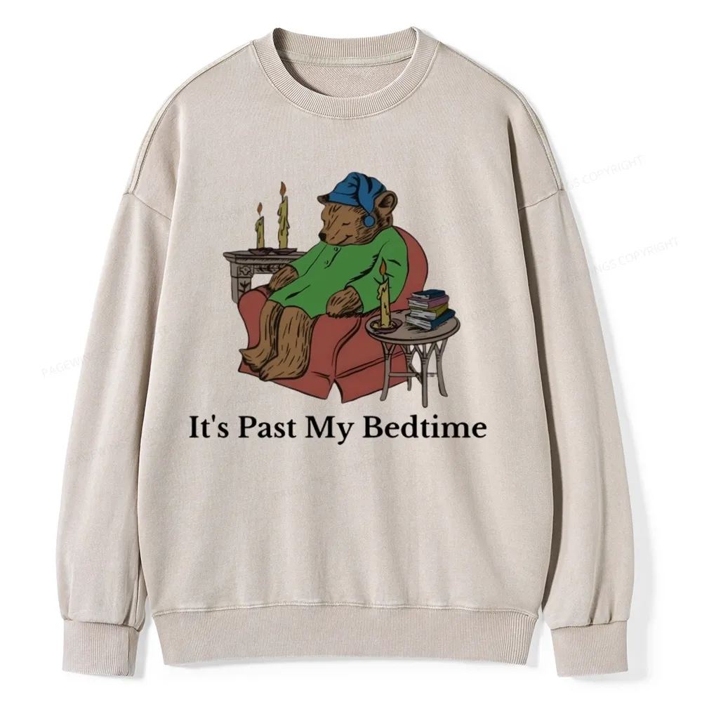 Pagewings It's Past My Bedtime Unisex Washed Sweatshirt