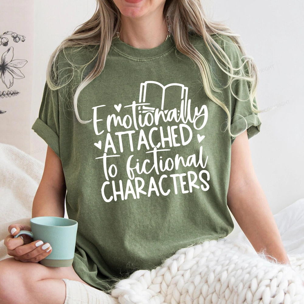 Pagewings Emotionally Attached To Fictional Characters Unisex Washed T-shirt