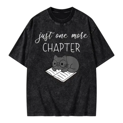 Pagewings Book Worm Reading Cat Unisex Washed T-shirt