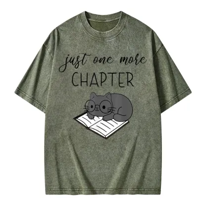 Pagewings Book Worm Reading Cat Unisex Washed T-shirt