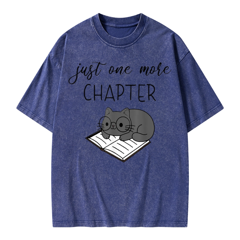 Pagewings Book Worm Reading Cat Unisex Washed T-shirt