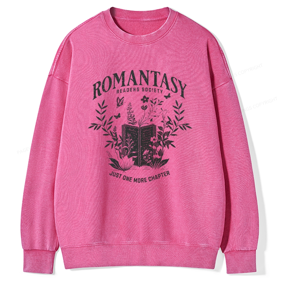 Pagewings Romantasy Readers Society Unisex Washed Sweatshirt
