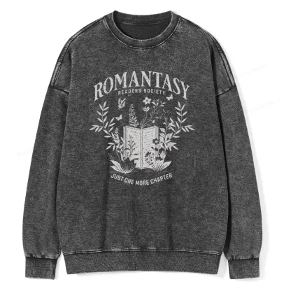 Pagewings Romantasy Readers Society Unisex Washed Sweatshirt