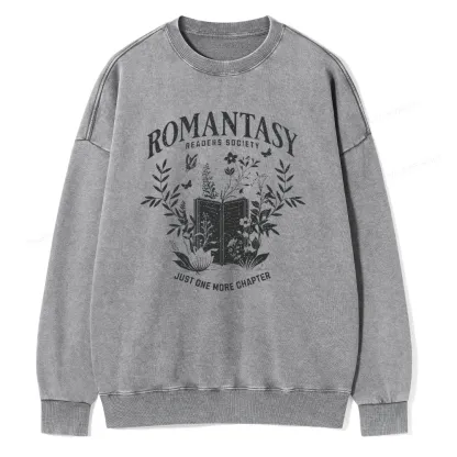 Pagewings Romantasy Readers Society Unisex Washed Sweatshirt