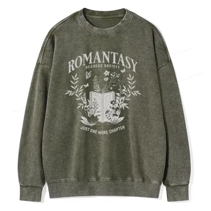 Pagewings Romantasy Readers Society Unisex Washed Sweatshirt
