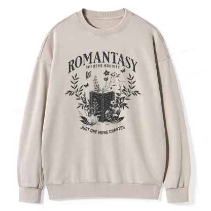 Pagewings Romantasy Readers Society Unisex Washed Sweatshirt