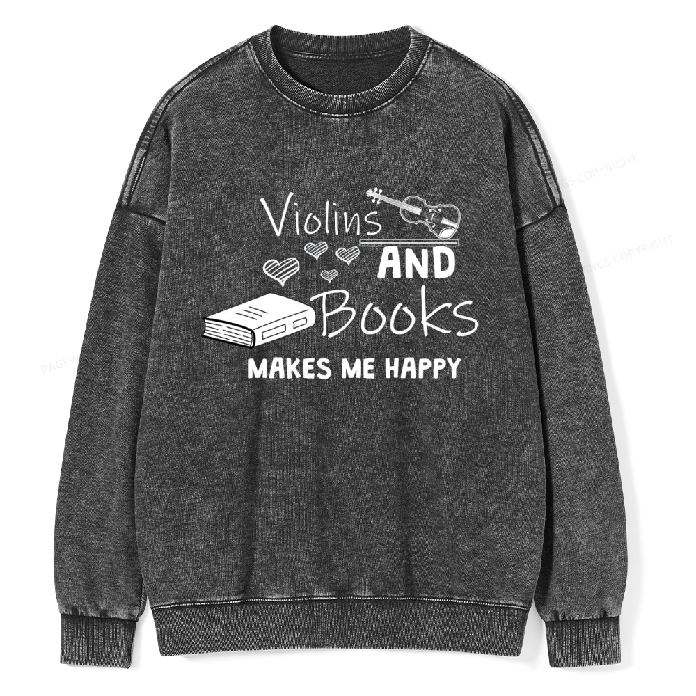 Pagewings Violin Player Unisex Washed Sweatshirt
