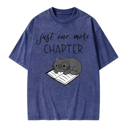 Pagewings Book Worm Reading Cat Unisex Washed T-shirt