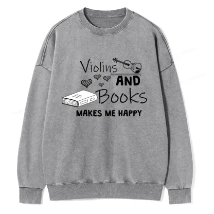 Pagewings Violin Player Unisex Washed Sweatshirt