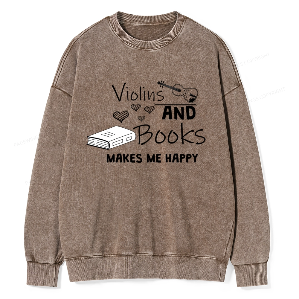 Pagewings Violin Player Unisex Washed Sweatshirt