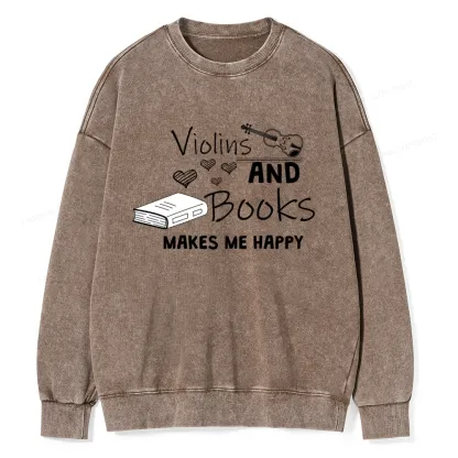 Pagewings Violin Player Unisex Washed Sweatshirt