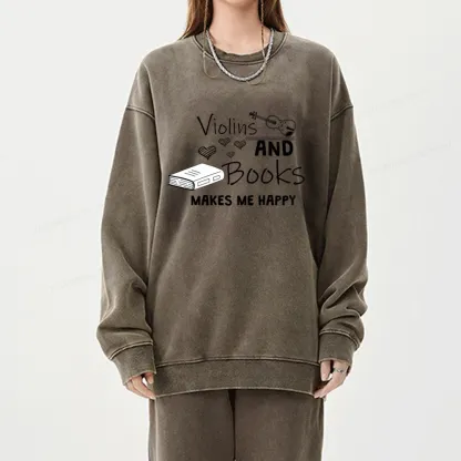 Pagewings Violin Player Unisex Washed Sweatshirt