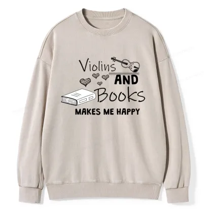 Pagewings Violin Player Unisex Washed Sweatshirt