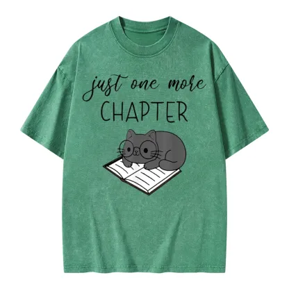 Pagewings Book Worm Reading Cat Unisex Washed T-shirt