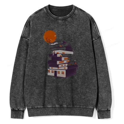 Pagewings Book House Unisex Washed Sweatshirt