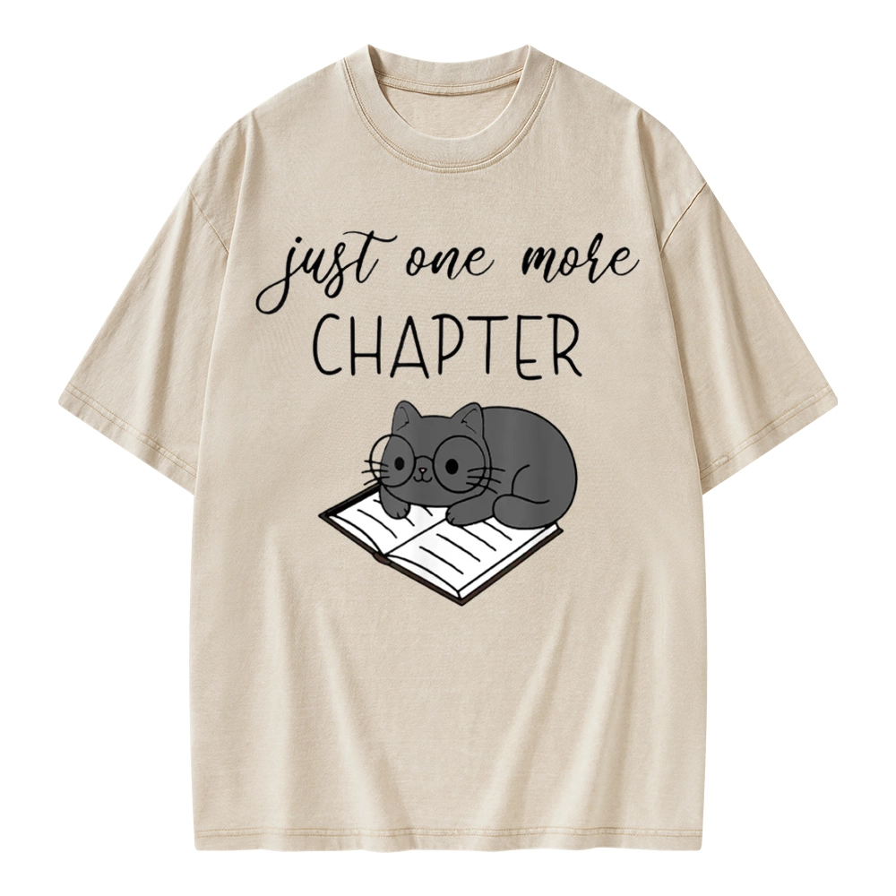 Pagewings Book Worm Reading Cat Unisex Washed T-shirt