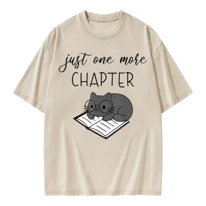 Pagewings Book Worm Reading Cat Unisex Washed T-shirt